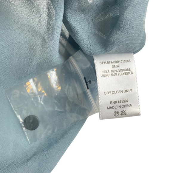 ASTR The Label Quinn MaxiDress Sage Gray Long Sleeve Satin Gown Medium - Picture 6 of 7